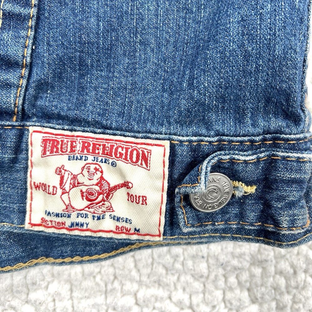 True Religion Denim Trucker Jacket Jimmy Women's Medium Distressed Y2K - Picture 4 of 14